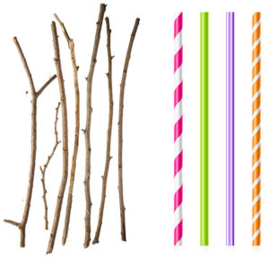 sticks and straws