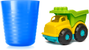 cup and toy truck
