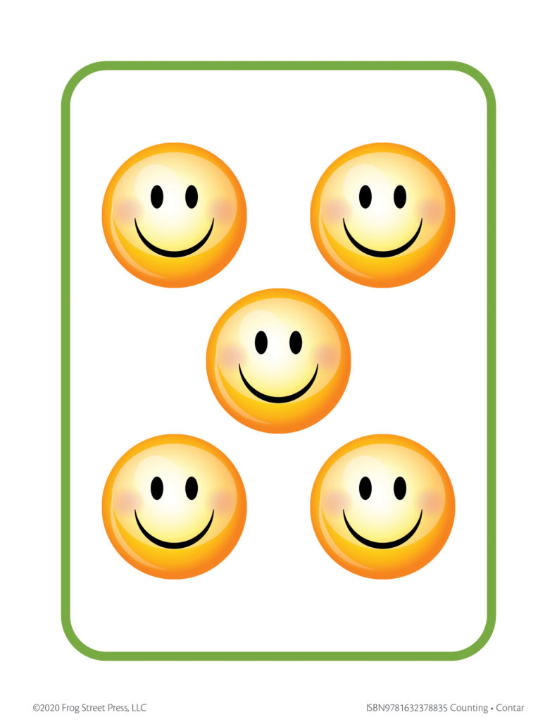 five smiley faces