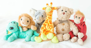 six stuffed animals