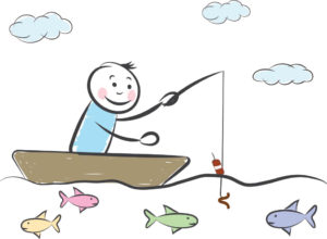 fishing from a boat