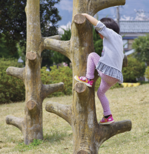 girl climbing a tree