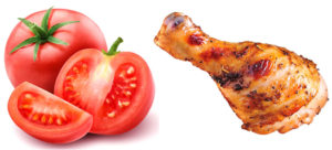 tomato and chicken leg