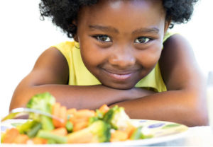 child with healthy meal