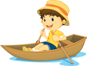 child in row boat