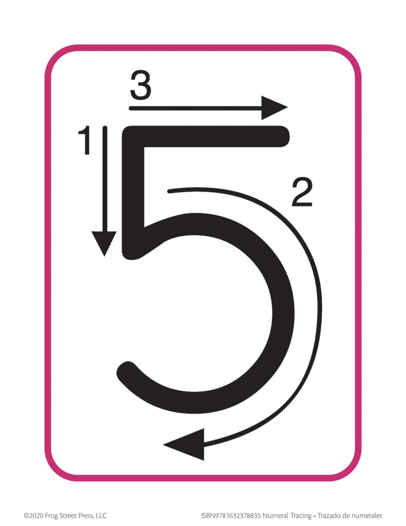 Numeral 5 tracing card