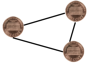 three pennies connected