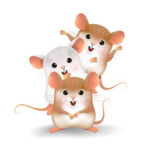 3 cartoon mice