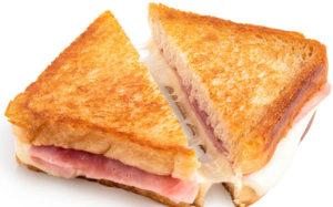sandwich sliced in triangles