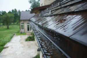 rain gutter on a roof