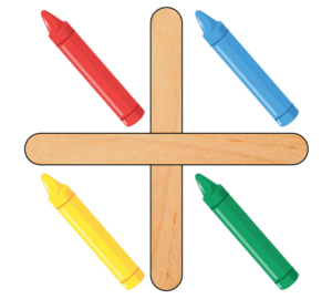 crayons in a grid