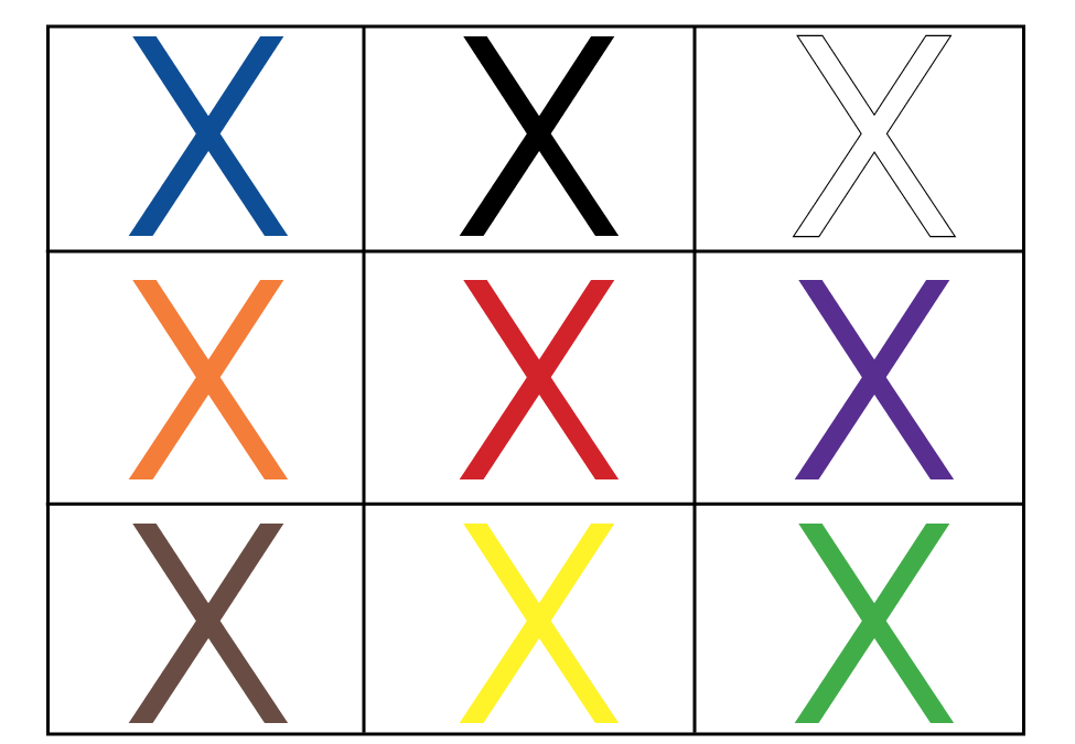 3 x 3 color grid