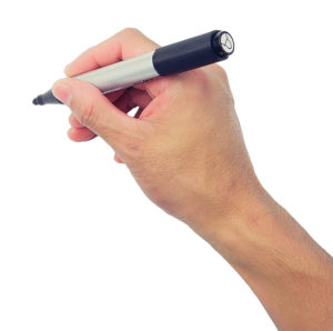 hand holding a marker