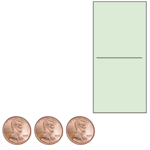 3 pennies and paper