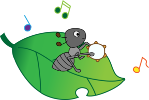 insect making music on a leaf