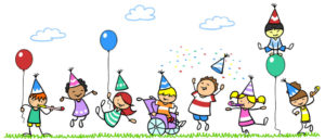 children celebrating a birthday