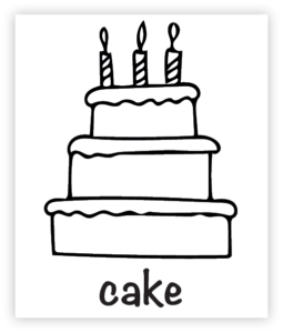 drawing of a cake