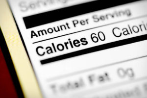 Nutritional label with focus on calories.